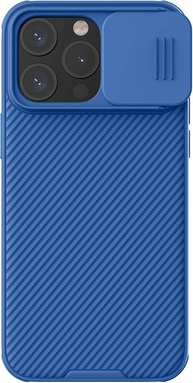 Хибриден удароустойчив кейс за iPhone 15 Pro - Nillkin CamShield Pro Magnetic Hard Case (син)