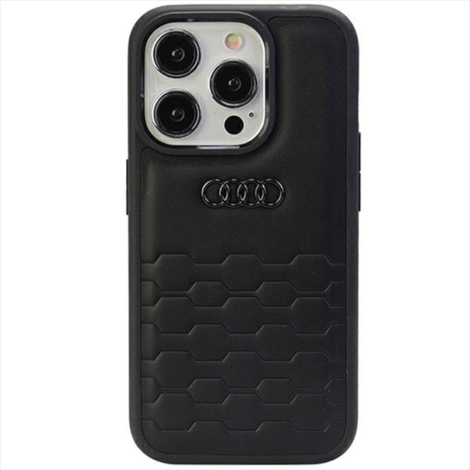 Дизайнерски кожен кейс за iPhone 15 Pro Max - Audi GT Synthetic Leather Hard Case (черен)