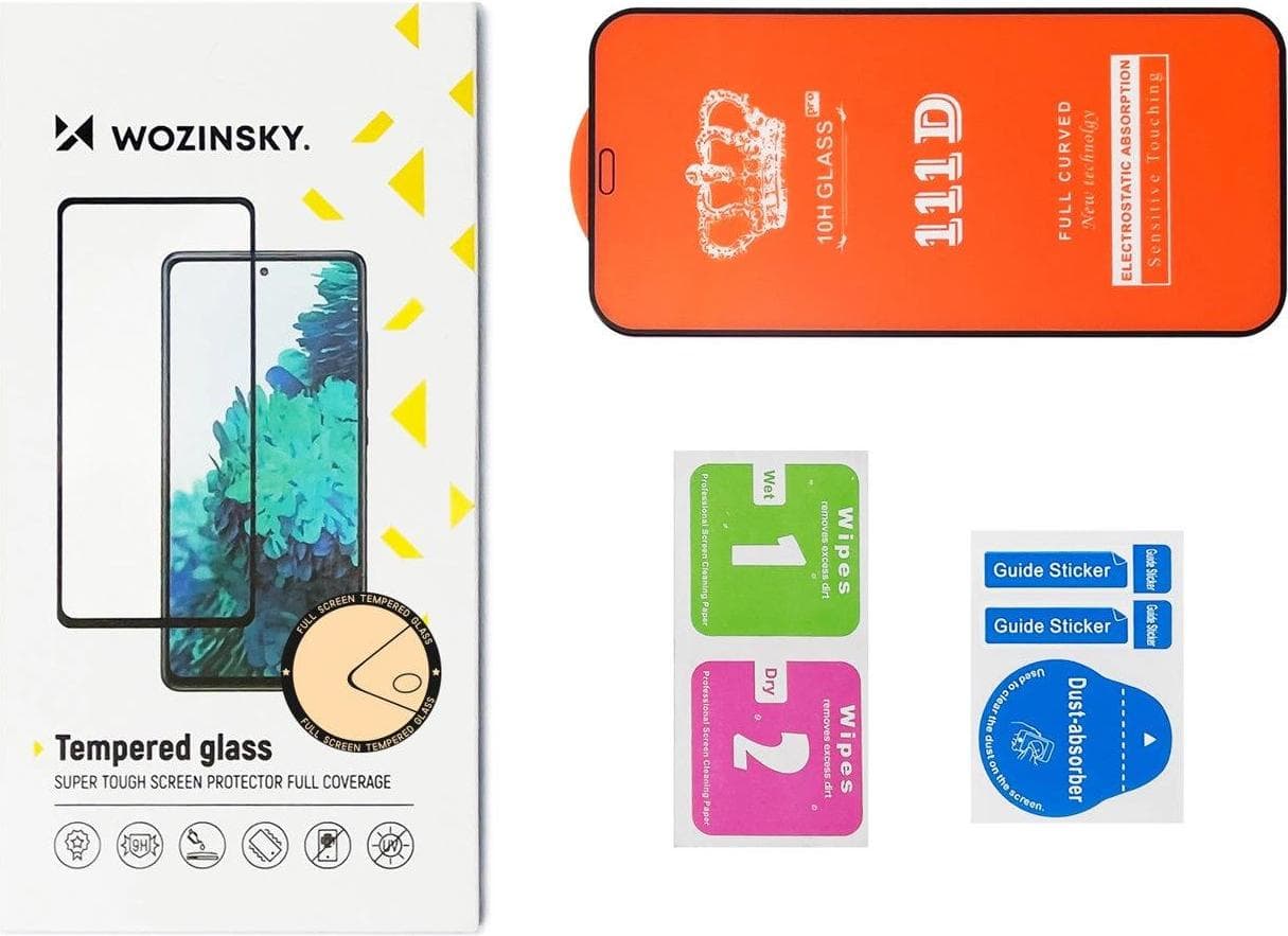 Калено стъклено защитно покритие за дисплея на iPhone 15 Plus - Wozinsky Full Glue 3D Tempered Glass (черен-прозрачен)