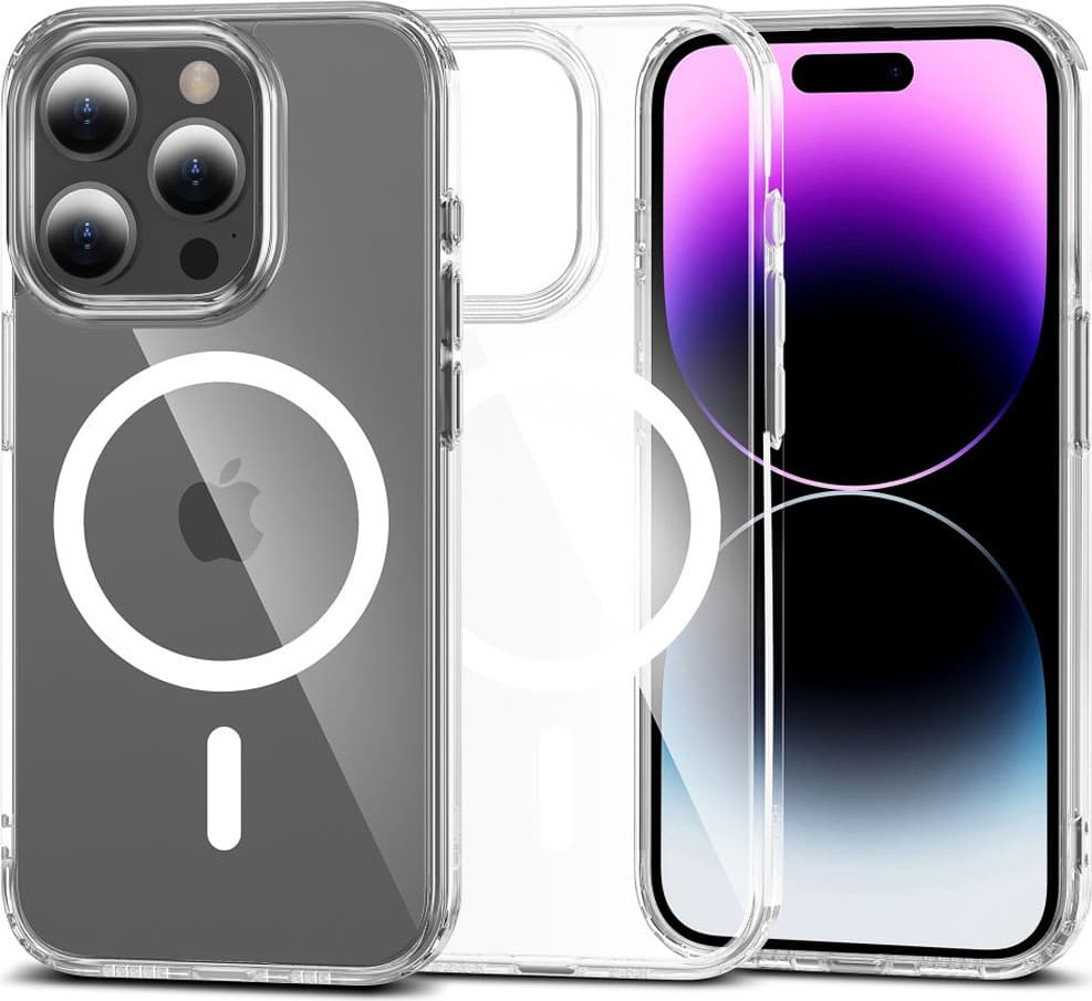 Хибриден удароустойчив кейс с MagSafe за iPhone 15 Pro - Tech-Protect Flexair Hybrid MagSafe Case (прозрачен)