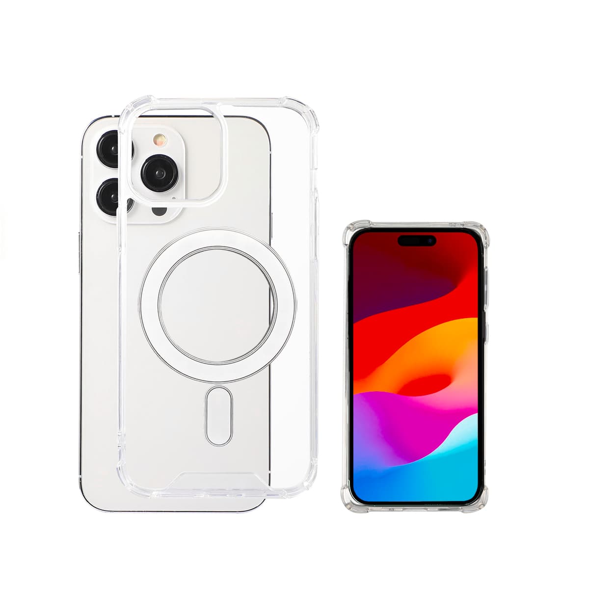 Хибриден удароустойчив кейс с MagSafe за iPhone 15 Pro Max - 4smarts Hybrid Ibiza MagSafe Case (прозрачен)
