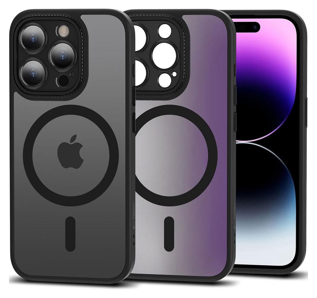 Хибриден удароустойчив кейс с MagSafe за iPhone 15 Pro - Tech-Protect MagMat Cam Plus MagSafe Case (черен-мат)
