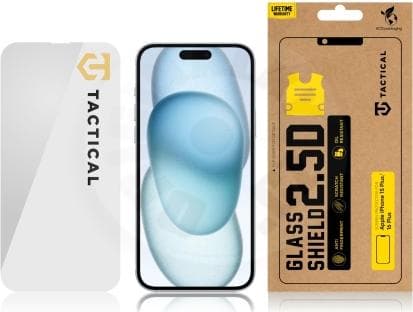 Калено стъклено защитно покритие (0.33 мм) за дисплея на iPhone 15 Plus - Tactical Glass Shield 2.5D (прозрачен)