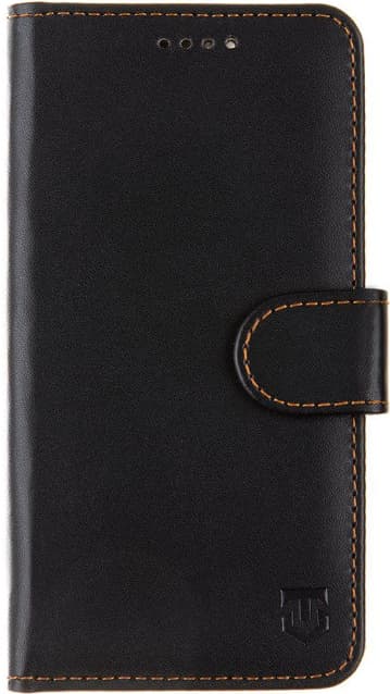 Кожен калъф, тип портфейл с поставка и отделение за кр. карти за iPhone 15 - Tactical Field Notes Leather Flip Case (черен)