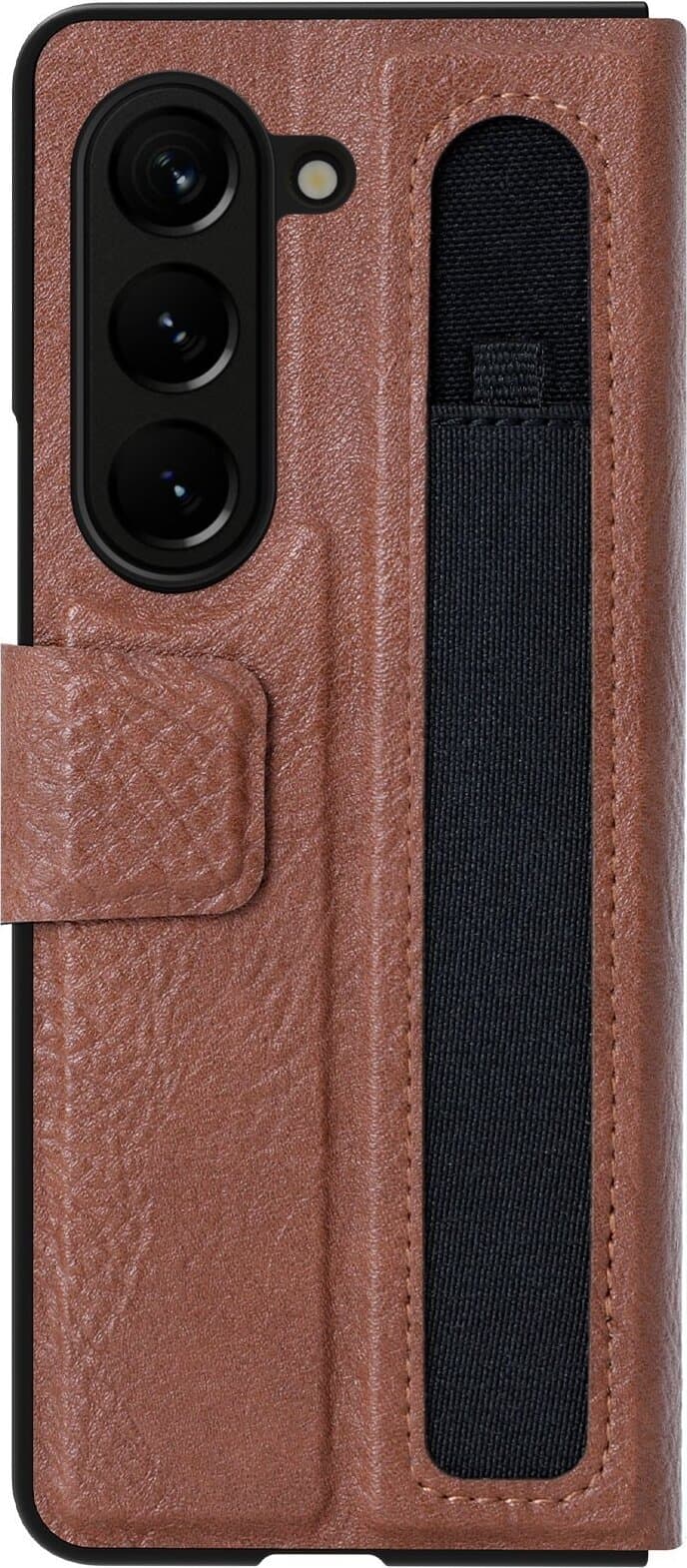 Кожен калъф за Samsung Galaxy Z Fold5 - Nillkin Aoge Leather Flip Case (кафяв)