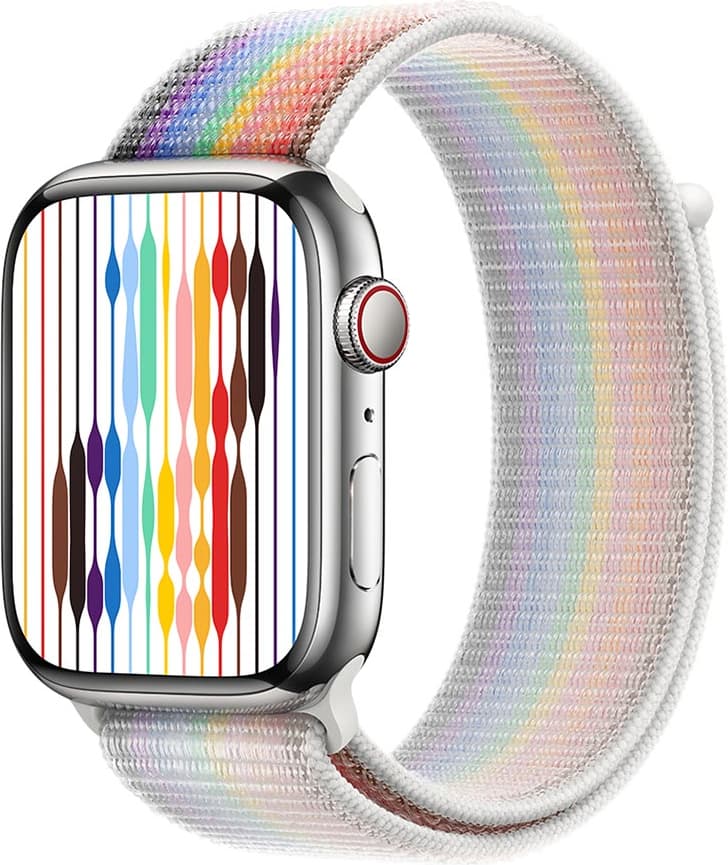 Оригинална текстилна каишка за Apple Watch 38мм, 40мм, 41мм, 42мм (2024) - Apple Pride Edition Sport Loop (шарен)