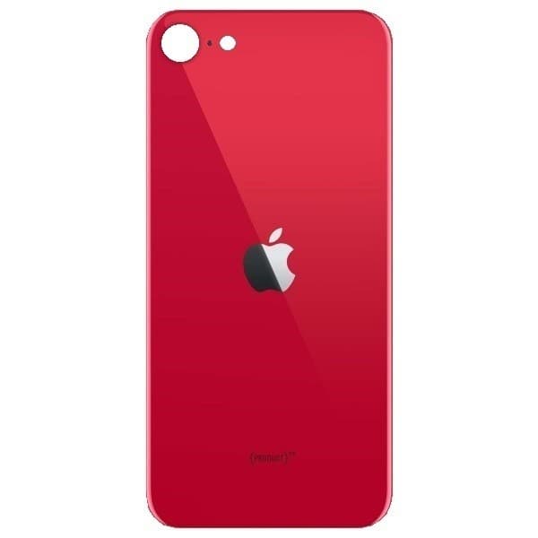 Резервен заден стъклен капак за iPhone SE (2022), iPhone SE (2020) - OEM iPhone Backcover Glass (червен)