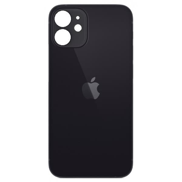 Резервен заден стъклен капак за iPhone 12 mini - OEM iPhone 12 mini Backcover Glass (черен)