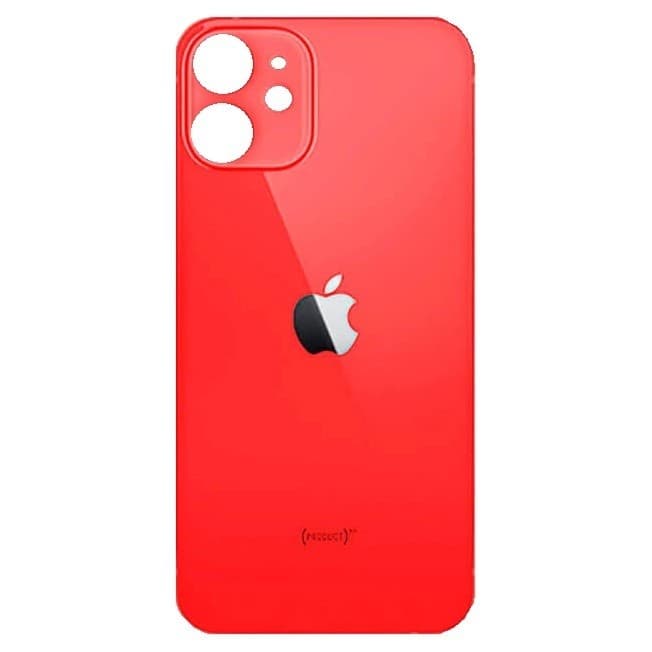 Резервен заден стъклен капак за iPhone 12 mini - OEM iPhone 12 mini Backcover Glass (червен)