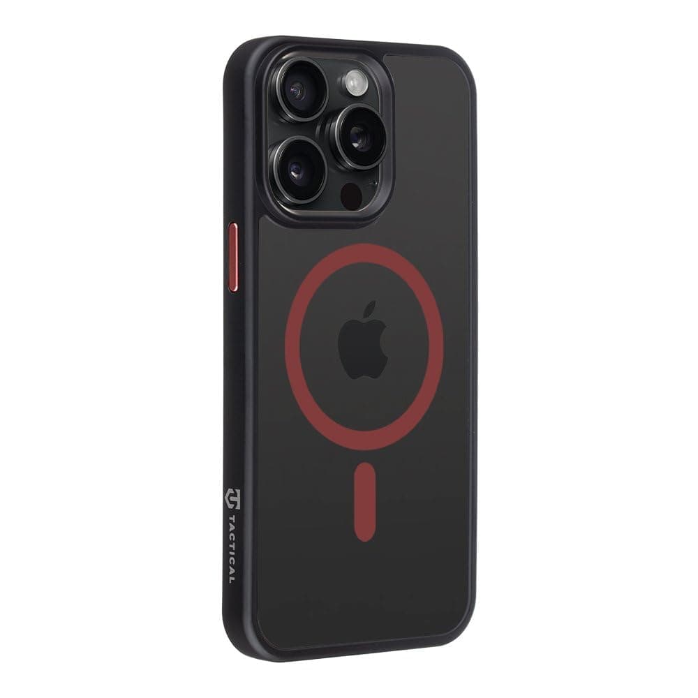 Хибриден удароустойчив кейс с MagSafe за iPhone 15 Pro Max - Tactical MagForce Hyperstealth 2.0 Cover (черен-червен)