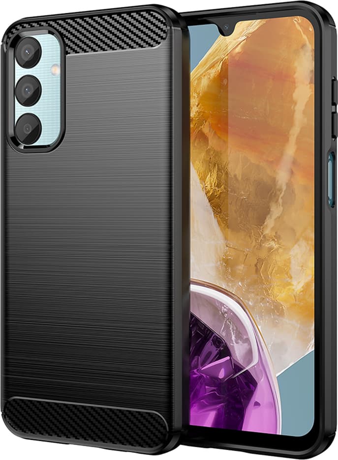 Тънък силиконов (TPU) калъф за Samsung Galaxy M15 (черен) - Techsuit Carbon Silicone Case