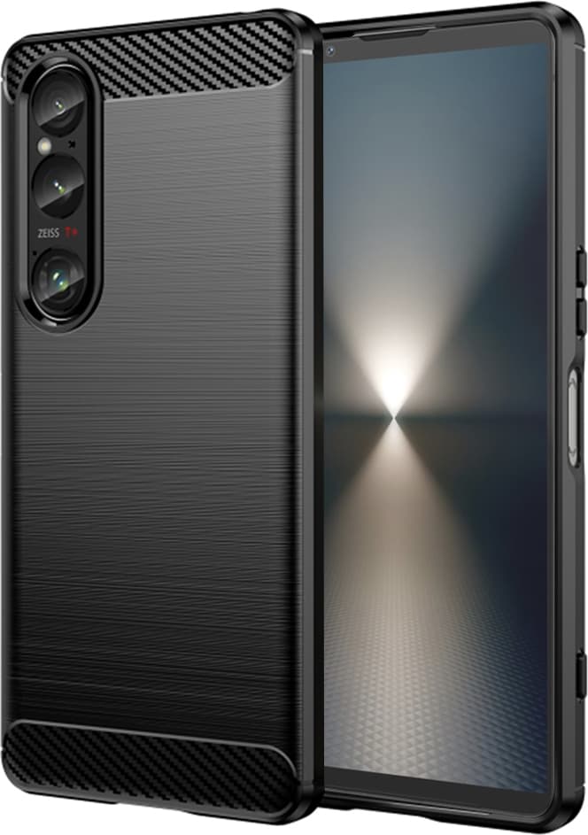 Тънък силиконов (TPU) калъф за Sony Xperia 1 VI (черен) - Techsuit Carbon Silicone Case