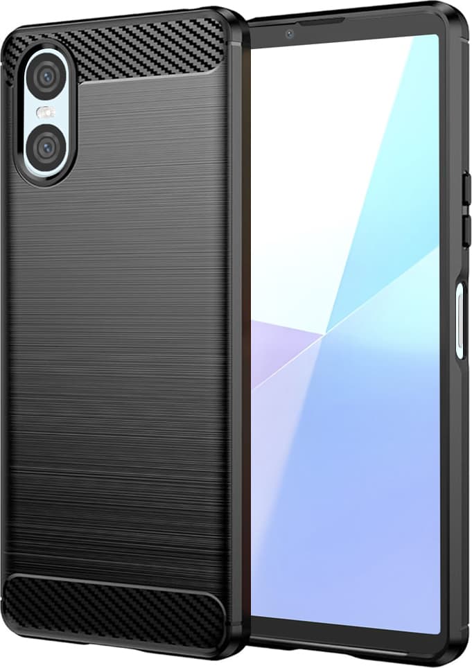 Тънък силиконов (TPU) калъф за Sony Xperia 10 VI (черен) - Techsuit Carbon Silicone Case