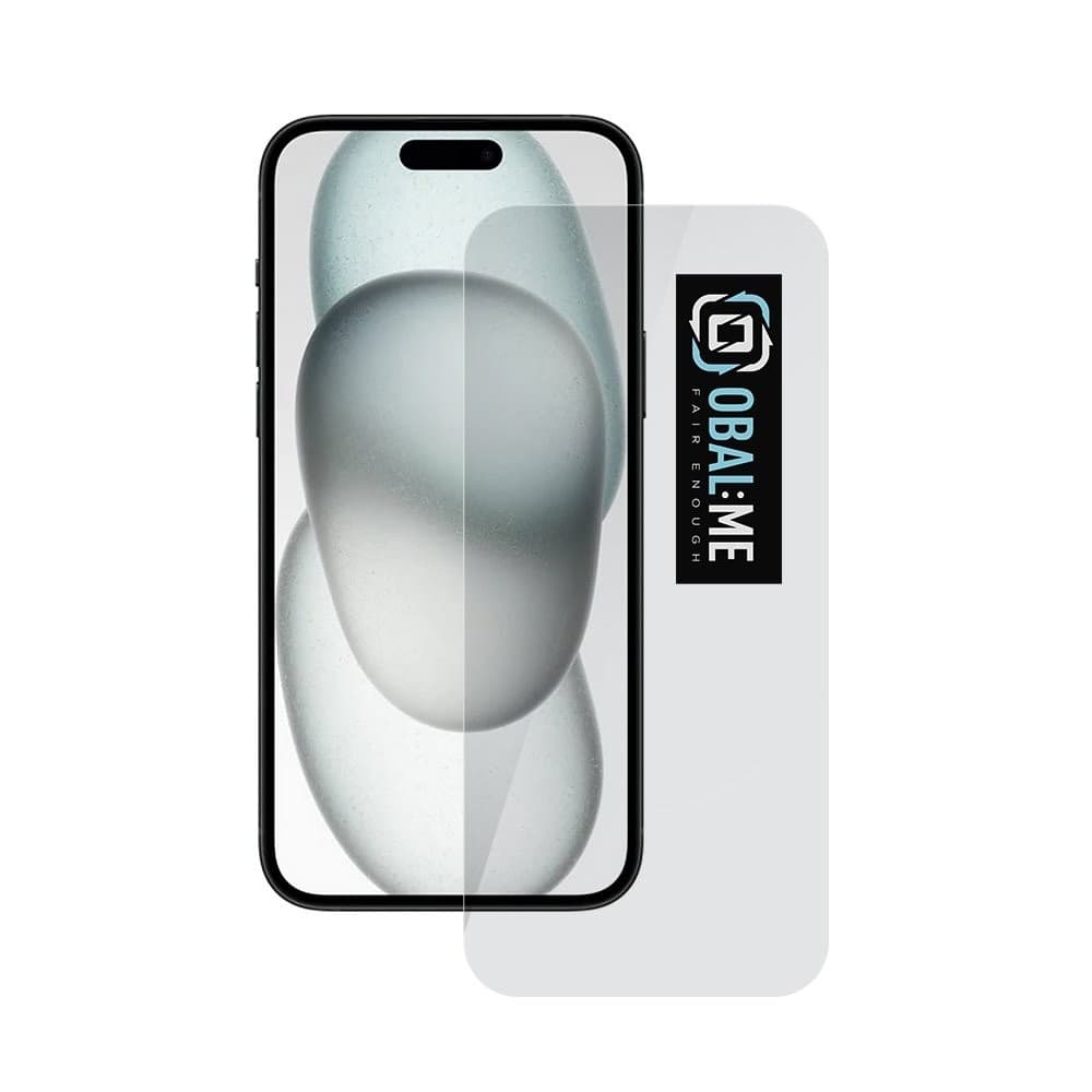 Калено стъклено защитно покритие за дисплея на iPhone 15 (прозрачен) - OBALME Tempered Glass Screen Protector 2.5D (bulk)