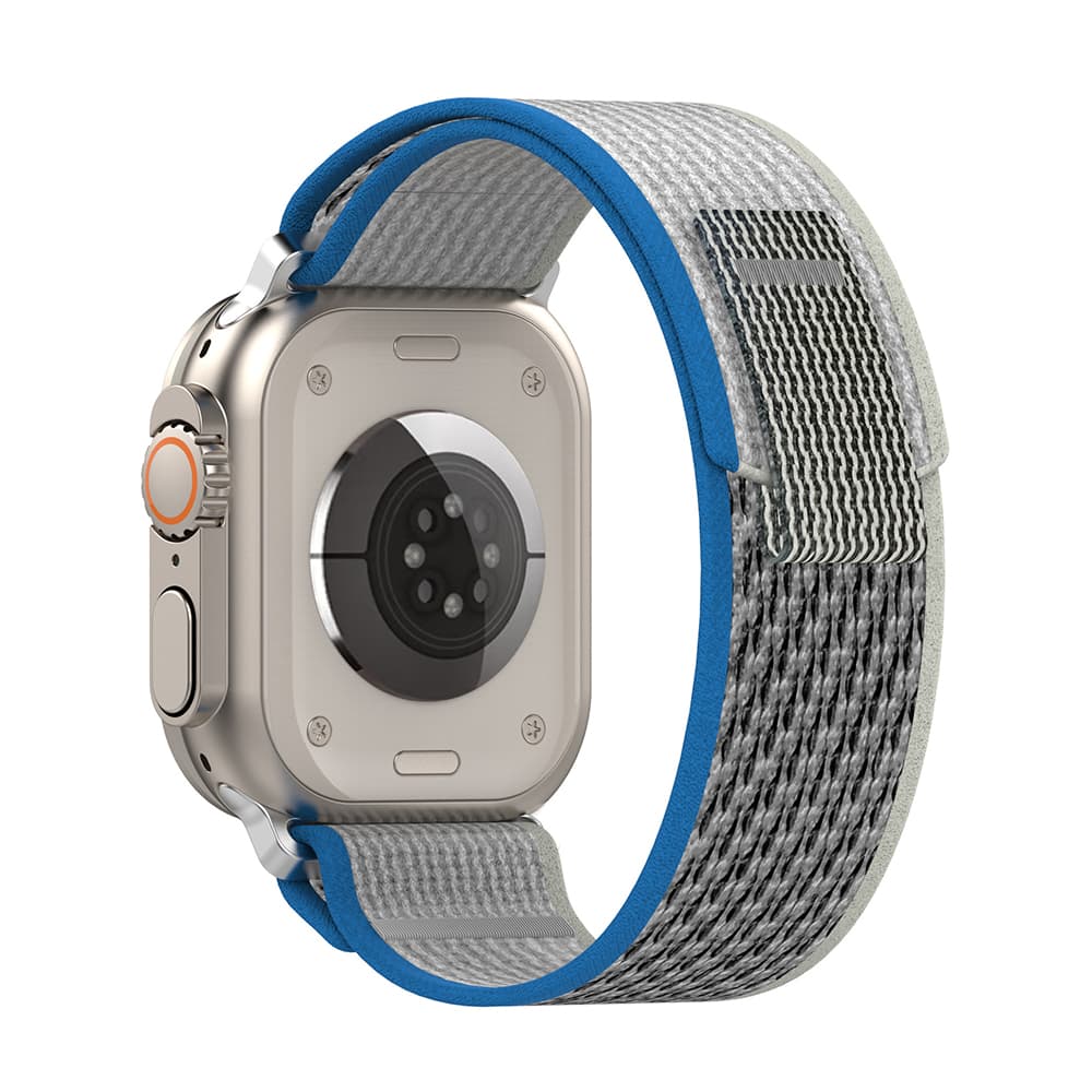 Текстилна каишка за Apple Watch 38мм, 40мм, 41мм, 42мм (2024) - Techsuit Watchband W039 (син-сив)