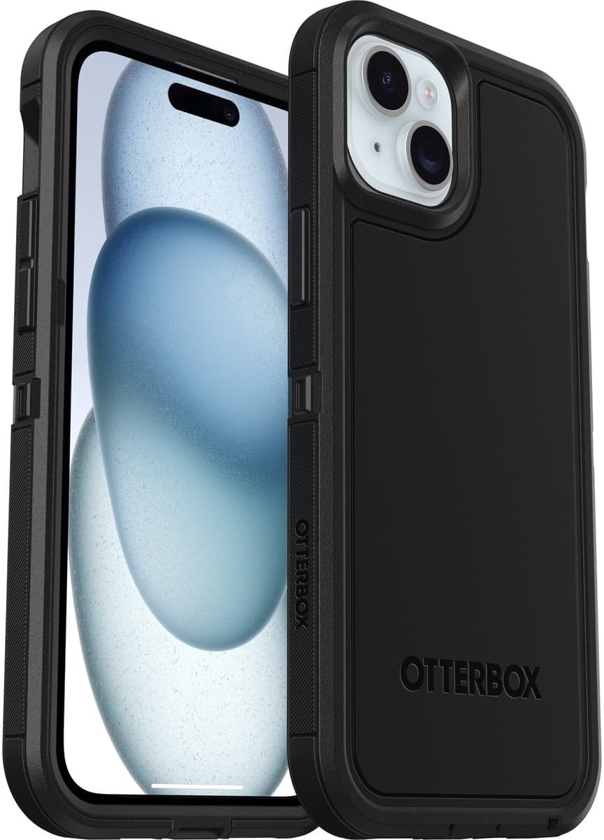 Хибриден удароустойчив кейс с MagSafe за iPhone 15 Plus - Otterbox Defender XT Case (черен)