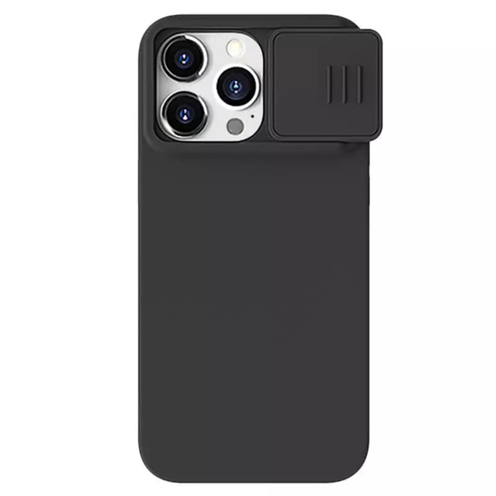 Силиконов (TPU) калъф с MagSafe за iPhone 15 Pro - Nillkin CamShield Silky Magnetic Silicone Case (черен)