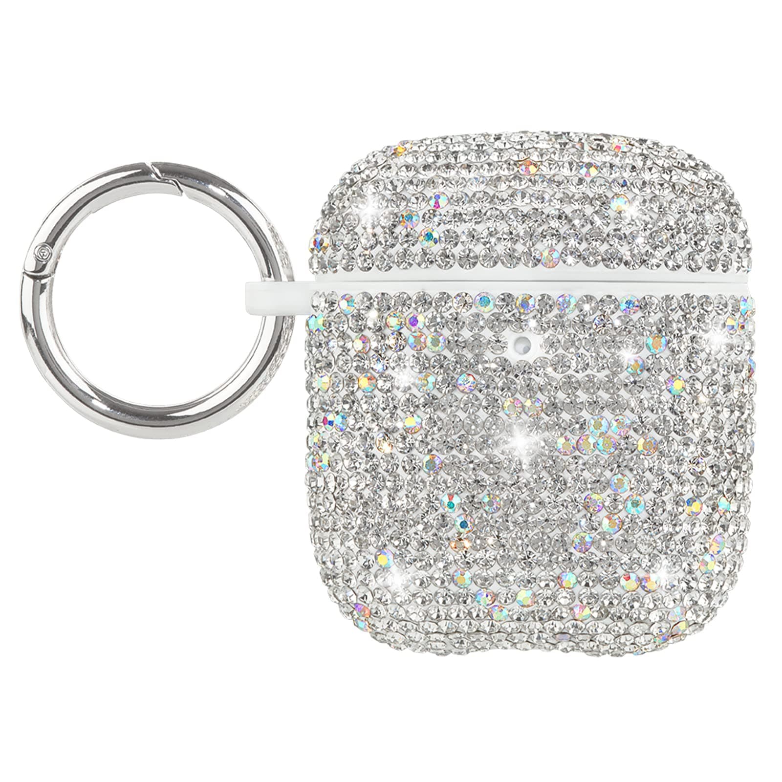 Хибриден удароустойчив кейс с карабинер и кристали за Apple AirPods и Apple AirPods 2 - CaseMate AirPods Brilliance Case (сребрист)
