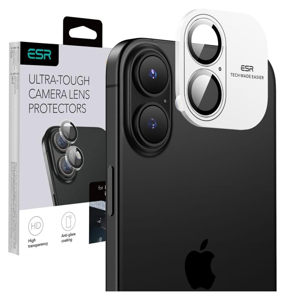 Предпазни стъклени лещи за камерата на iPhone 16, iPhone 16 Plus - ESR Armorite Camera Lens Glass Protector (прозрачен)
