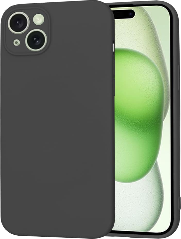 Силиконов (TPU) калъф за iPhone 15 Plus - Techsuit SoftFlex Silicone Case (черен)