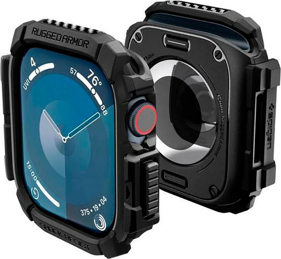 Удароустойчив TPU кейс за Apple Watch 10 42мм (2024) - Spigen Rugged Armor Case (черен)