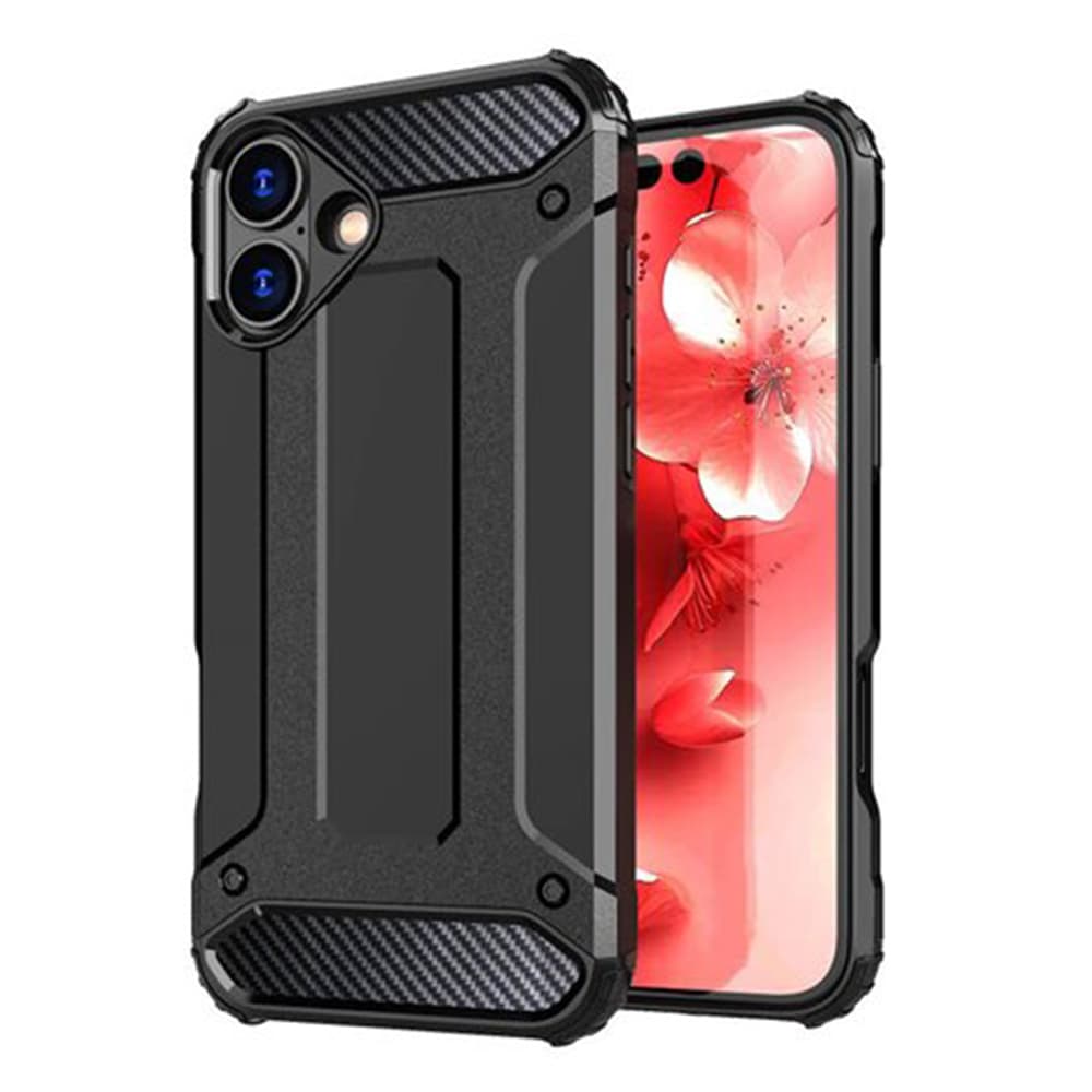 Хибриден удароустойчив кейс за iPhone 16 Plus - Techsuit Hybrid Armor Case (черен)