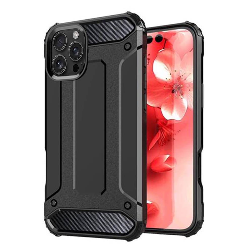Хибриден удароустойчив кейс за iPhone 16 Pro Max - Techsuit Hybrid Armor Case (черен)