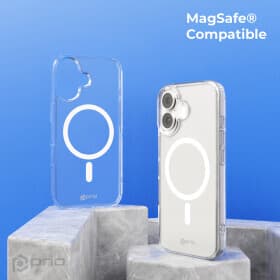 Хибриден кейс с най-висока степен на защита с MagSafe за iPhone 16 Plus - Prio Protective Hybrid Mag Cover (прозрачен)