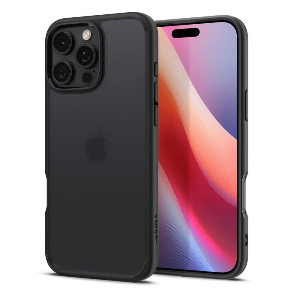 Хибриден кейс с висока степен на защита за iPhone 16 Pro - Spigen Ultra Hybrid Case (черен-матиран)