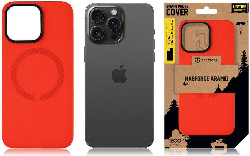 Кевларен кейс с MagSafe за iPhone 15 Pro Max - Tactical MagForce Aramid Bloody Mary Limited Edition Case (червен)