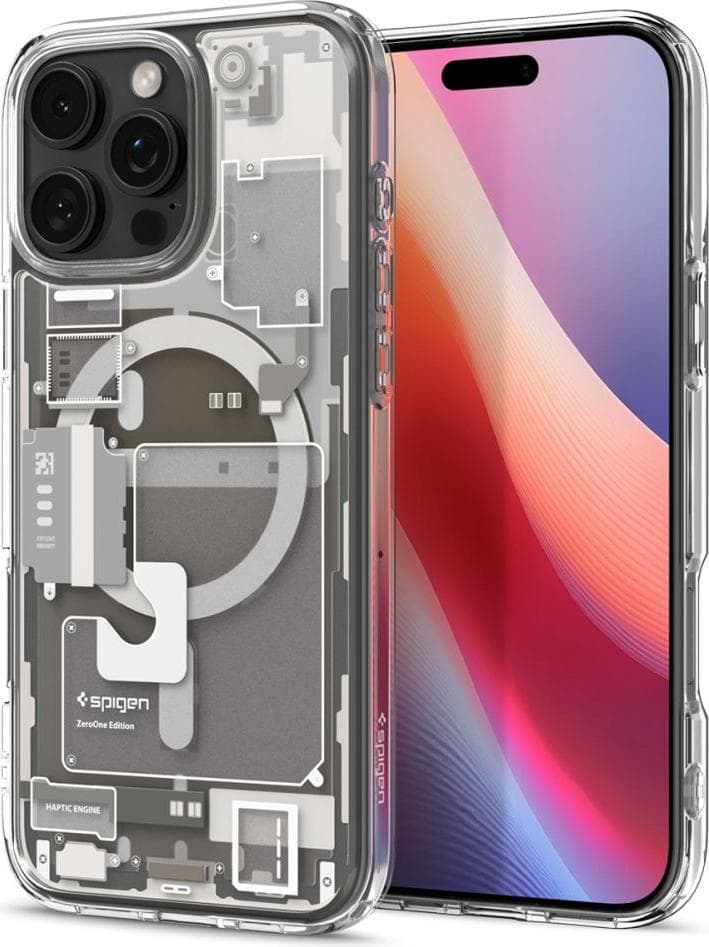 Хибриден кейс с висока степен на защита с MagSafe за iPhone 16 Pro (прозрачен-титан) - Spigen Ultra Hybrid MagSafe Zero One Case