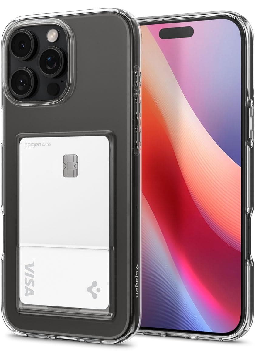 Силиконов (TPU) кейс с отделение за кр. карти за iPhone 16 Pro - Spigen Crystal Slot Case (прозрачен)
