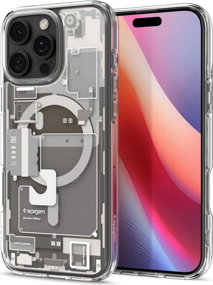 Хибриден кейс с висока степен на защита с MagSafe за iPhone 16 Pro Max (прозрачен-титан) - Spigen Ultra Hybrid MagSafe Zero One Case