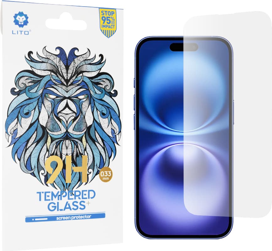 Калено стъклено защитно покритие за дисплея на Apple iPhone 16 - Lito Classic Tempered Glass Screen Protector 2.5D (прозрачен)
