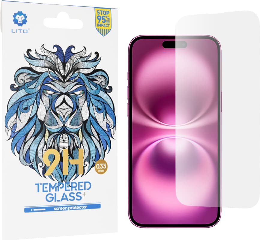 Калено стъклено защитно покритие за дисплея на Apple iPhone 16 Plus - Lito Classic Tempered Glass Screen Protector 2.5D (прозрачен)