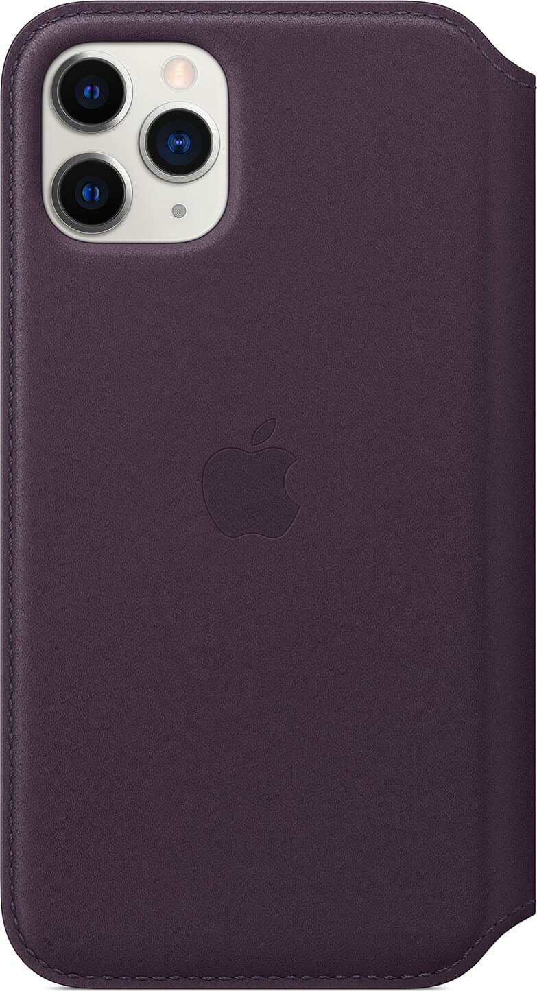 Оригинален кожен (естествена кожа) калъф за iPhone 11 Pro - Apple Leather Folio Case (лилав)