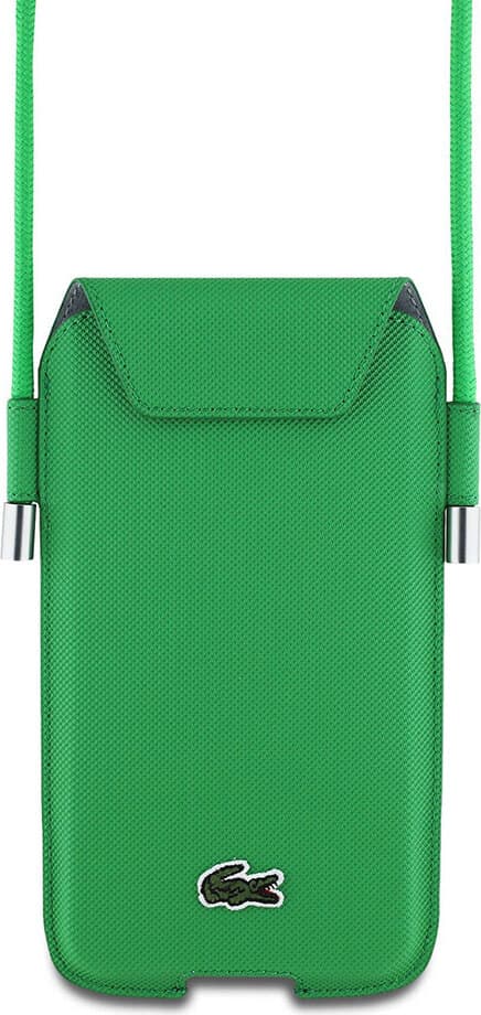 Lacoste PVC Iconic Petit Pique Phone Pouch XL- кожен калъф с връзка за мобилни телефони (зелен)
