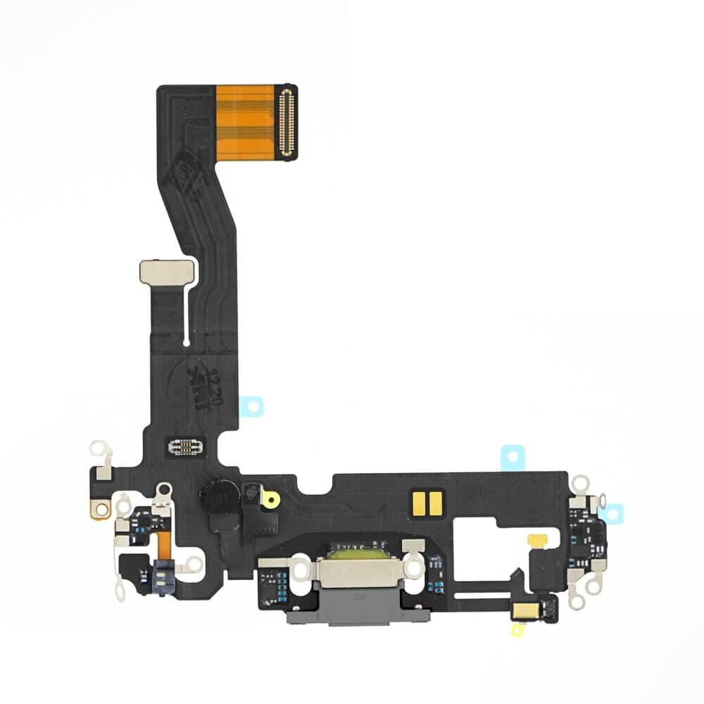 Лентов кабел с Lightning конектора и долните микрофони за iPhone 12, iPhone 12 Pro - OEM iPhone 12 System Connector and Flex Cable (черен)