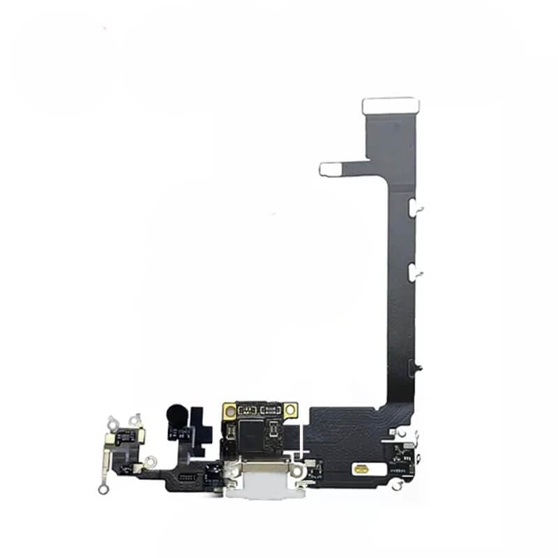 Лентов кабел с Lightning конектора и долните микрофони за iPhone 11 Pro Max - OEM iPhone 11 Pro Max System Connector and Flex Cable (бял)