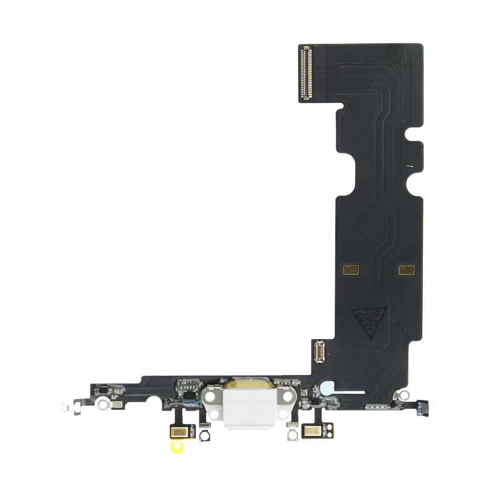Лентов кабел с Lightning конектора и долните микрофони за iPhone 8 Plus - OEM iPhone 8 Plus System Connector and Flex Cable (бял)