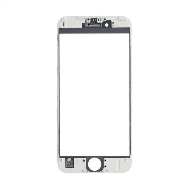 Външно стъкло с рамка и лещи за камерата за iPhone 6S - OEM iPhone 6s Glass Lens Screen and Frame Cold Pressed (бял)