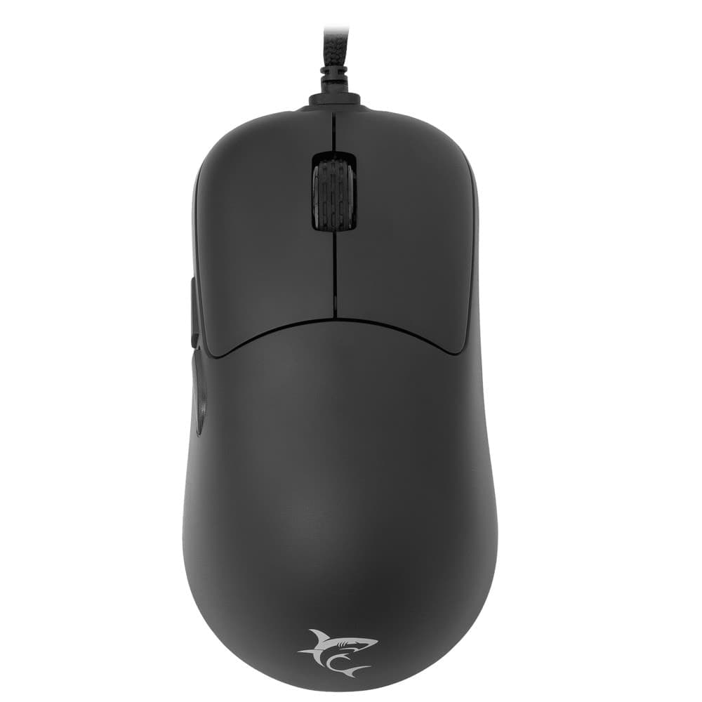 Мишка SBOX WHITE SHARK GM-5014 GRAPHENE Black, оптична (12 400 dpi), USB, бяла, гейминг, 6 бутона, Pixart 3327 сензор