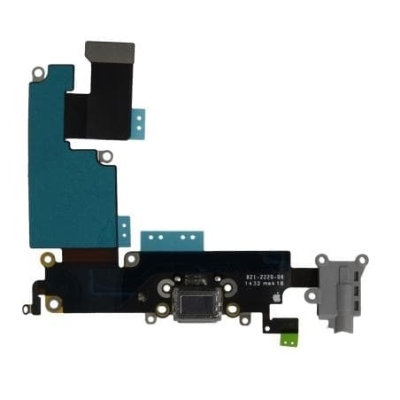Лентов кабел с Lightning конектора, аудио жака и долния микрофон за iPhone 6S Plus - OEM iPhone 6S Plus System Connector and Flex Cable (черен)