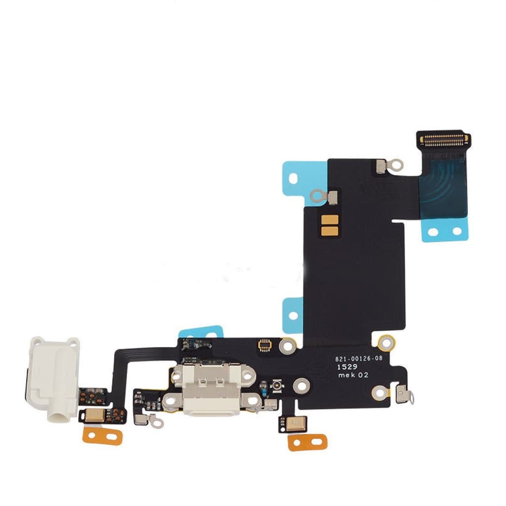 Лентов кабел с Lightning конектор, аудио жак и долен микрофон за iPhone 6S - OEM System Connector and Flex Cable (бял)