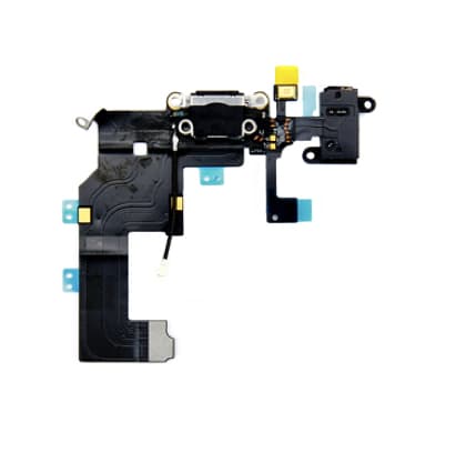 Резервен захранващ лентов кабел (Lightning), микрофон и модул за звука за iPhone 5 - OEM System connector Lightning FlexCable and Audio (черен)