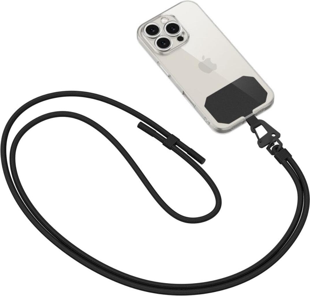 Универсална връзка за носене през врата за смартфони - Tech-Protect C5S Rope Universal Necklace Phone Lanyard (черен)
