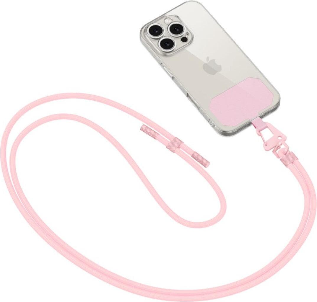Универсална връзка за носене през врата за смартфони - Tech-Protect C5S Rope Universal Necklace Phone Lanyard (розов)