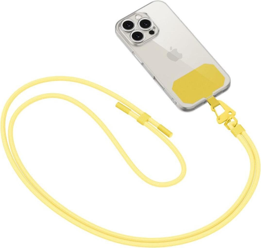 Универсална връзка за носене през врата за смартфони - Tech-Protect C5S Rope Universal Necklace Phone Lanyard (жълт)