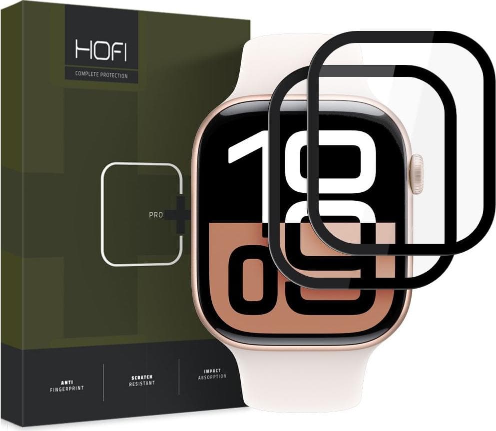 2 броя хибридни защитни покрития за дисплея на Apple Watch 10 42мм (2024) - Hofi Hybrid Pro Plus Screen Protector 2 Pack (прозрачен)