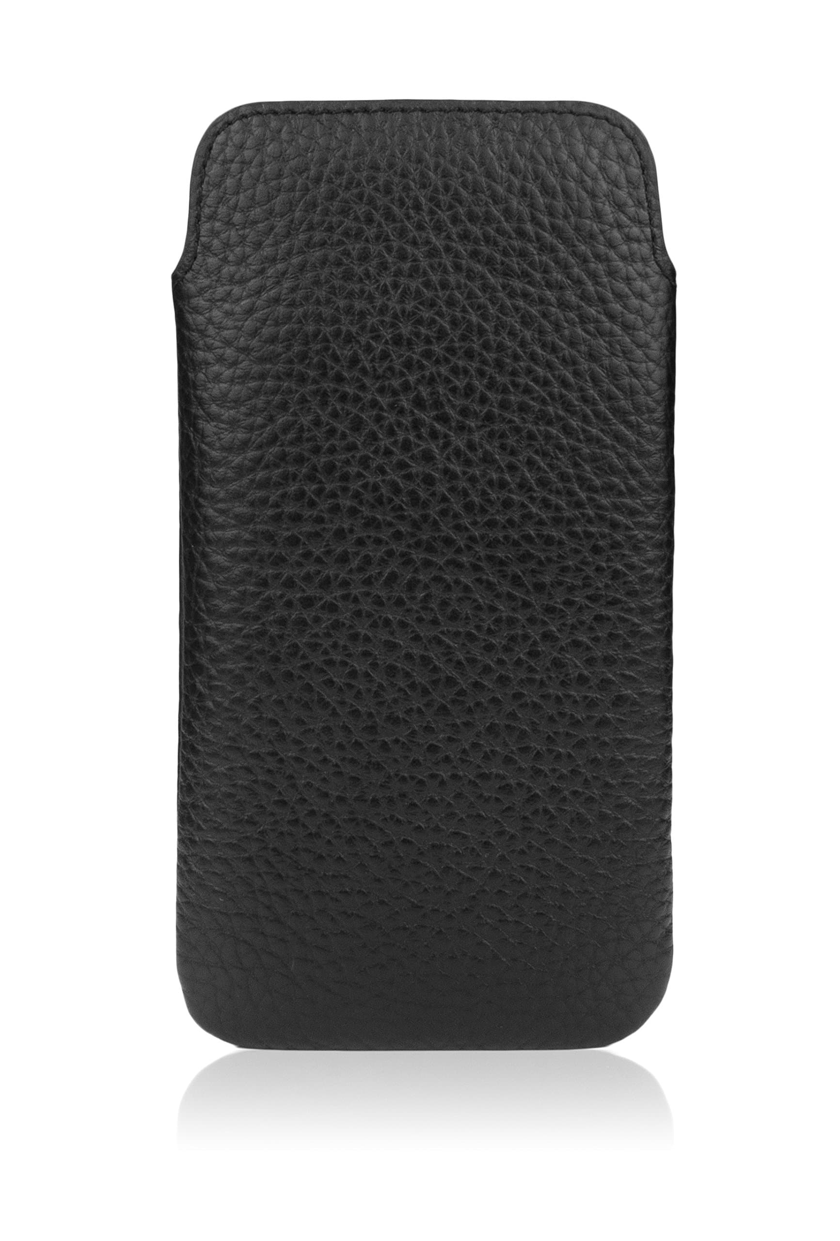Кожен калъф от естествена кожа за iPhone 8, iPhone 7, iPhone 6, iPhone 6S - Caseual Leather Classic Pouch (черен)